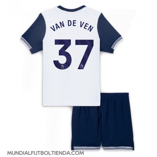 Camiseta Tottenham Hotspur Micky van de Ven #37 Primera Equipación Replica 2024-25 para niños mangas cortas (+ Pantalones cortos)